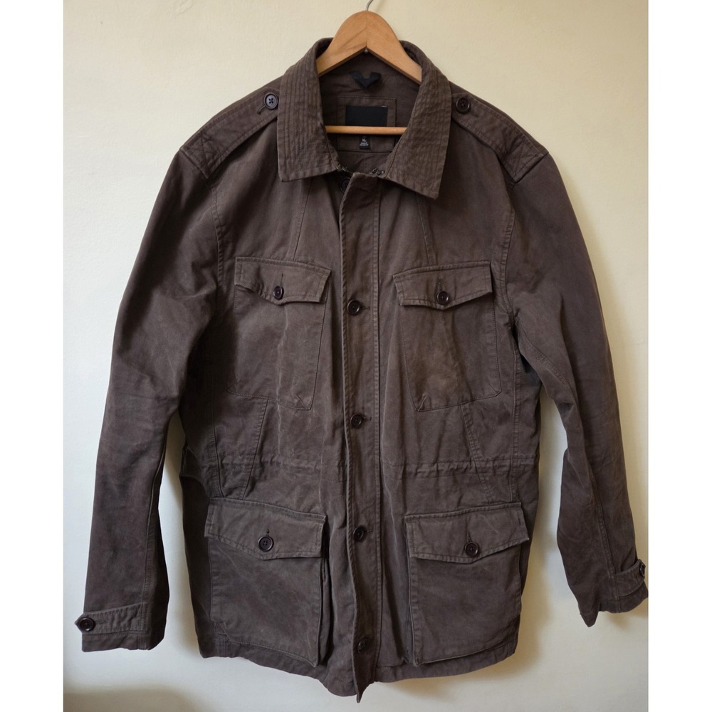 Banana Republic Water Resistant Mens Field Chore Military Jacket Cargo Green LT‎